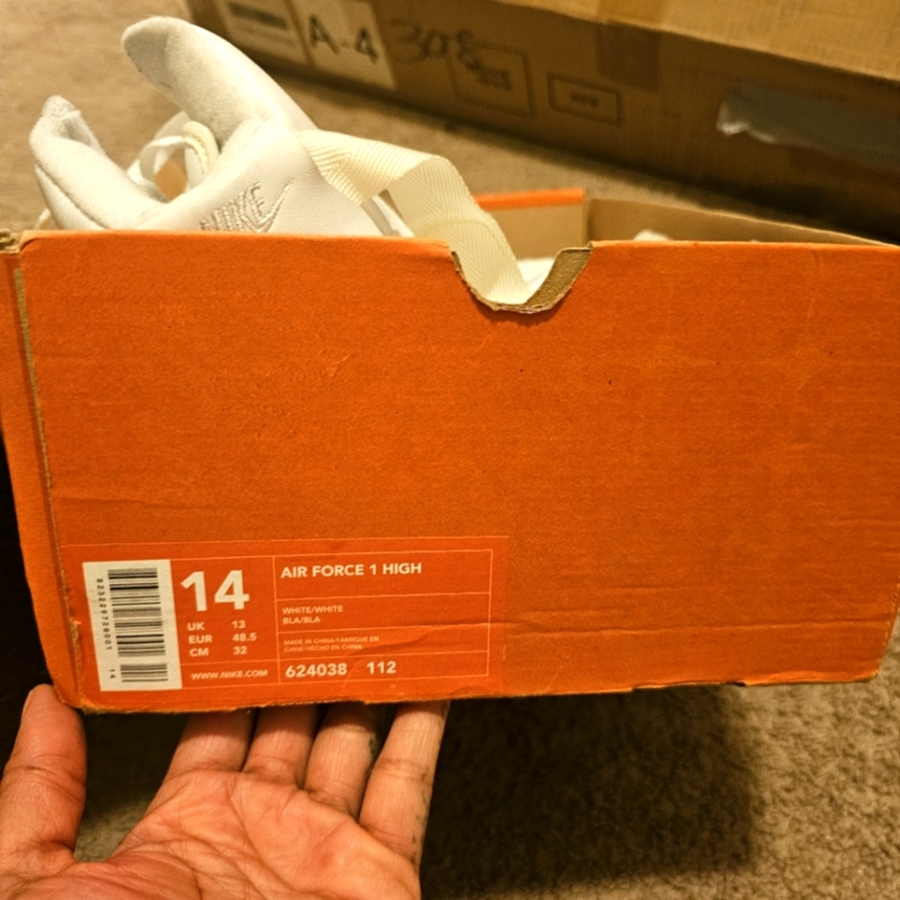 Vintage Mens Nike Air Force 1 High size 14 all white